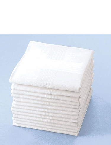 BAKERS DOZEN WHITE HANDKERCHIEFS