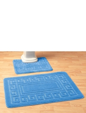 GREEK KEY BATHROOM MAT SET