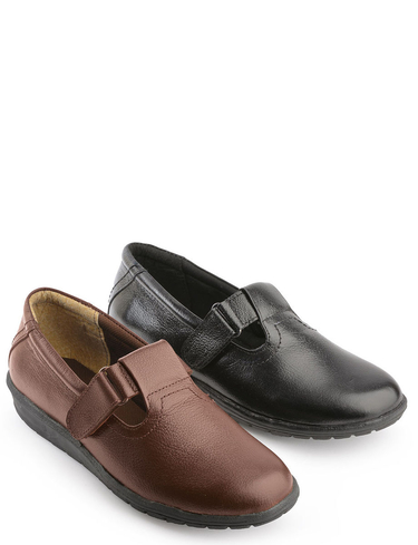 COMFORTABLE STYLISH LADIES LEATHER SHOES - T-BAR