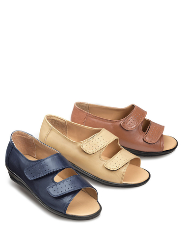 LEATHER TWIN VELCRO SANDAL