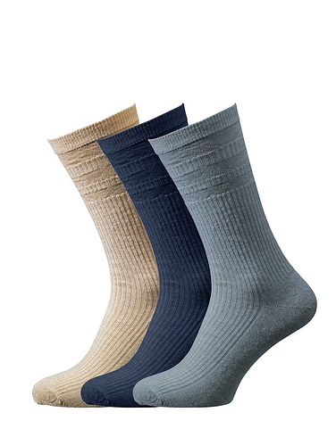 HJ Hall Pack Of 3 Extra Wide Fit Softop Socks