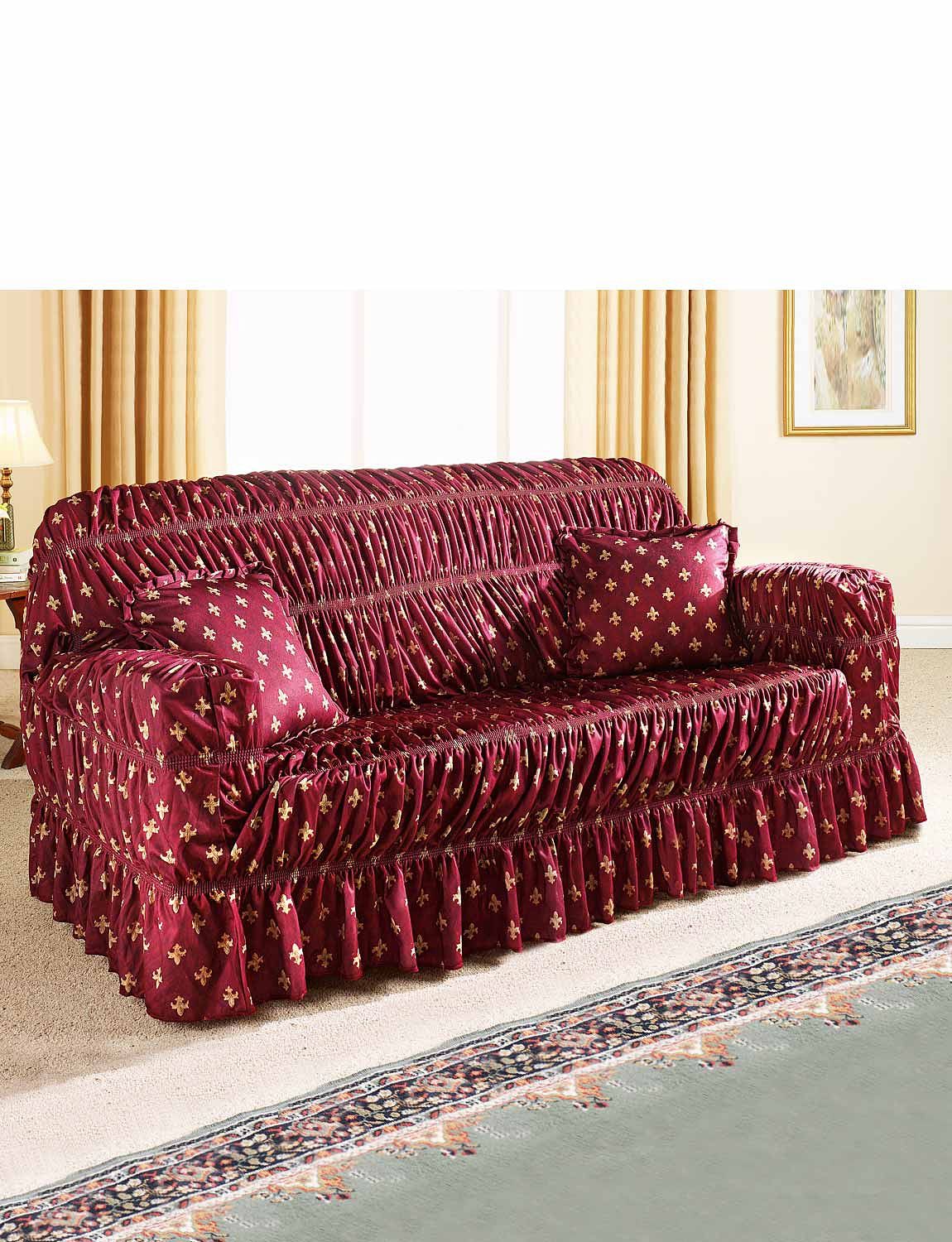 Fluer De Lys Design Strecth To Fit Furniture Cover Settee Cover + 1
