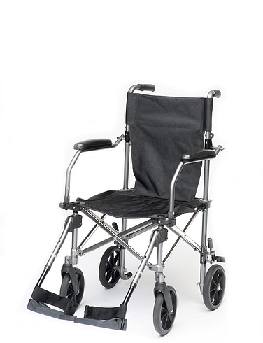 Lightweight Foldable Transit Wheelchair With Carry Bag - Silver