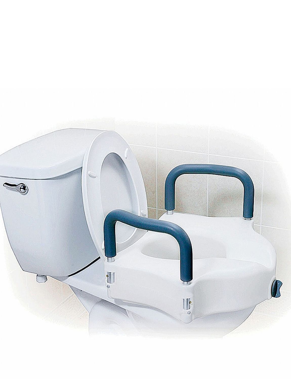 Elevated Toilet Seat With Detachable Arms Home Bathroom
