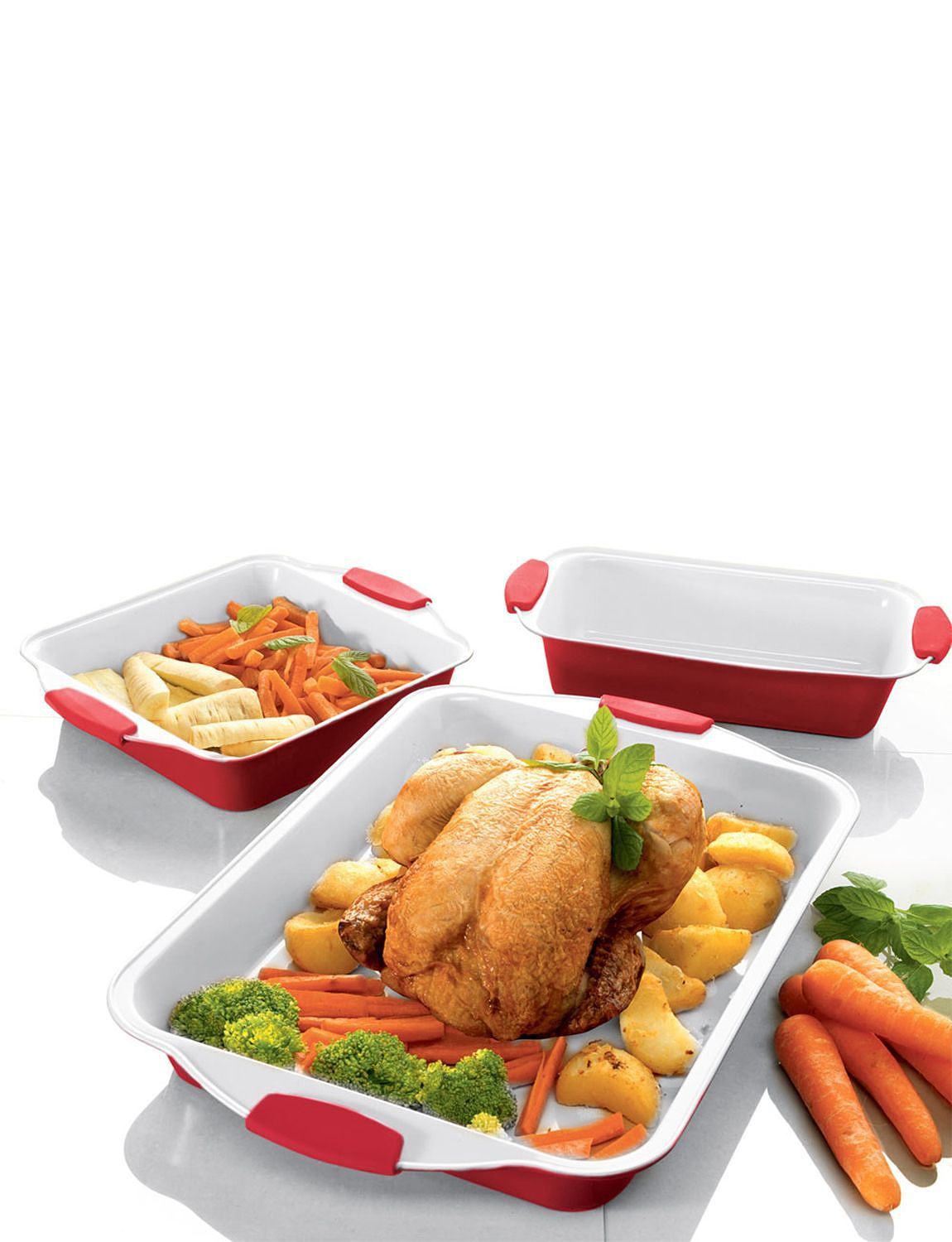 Set Of 3 Ceramic Baking Trays Chums