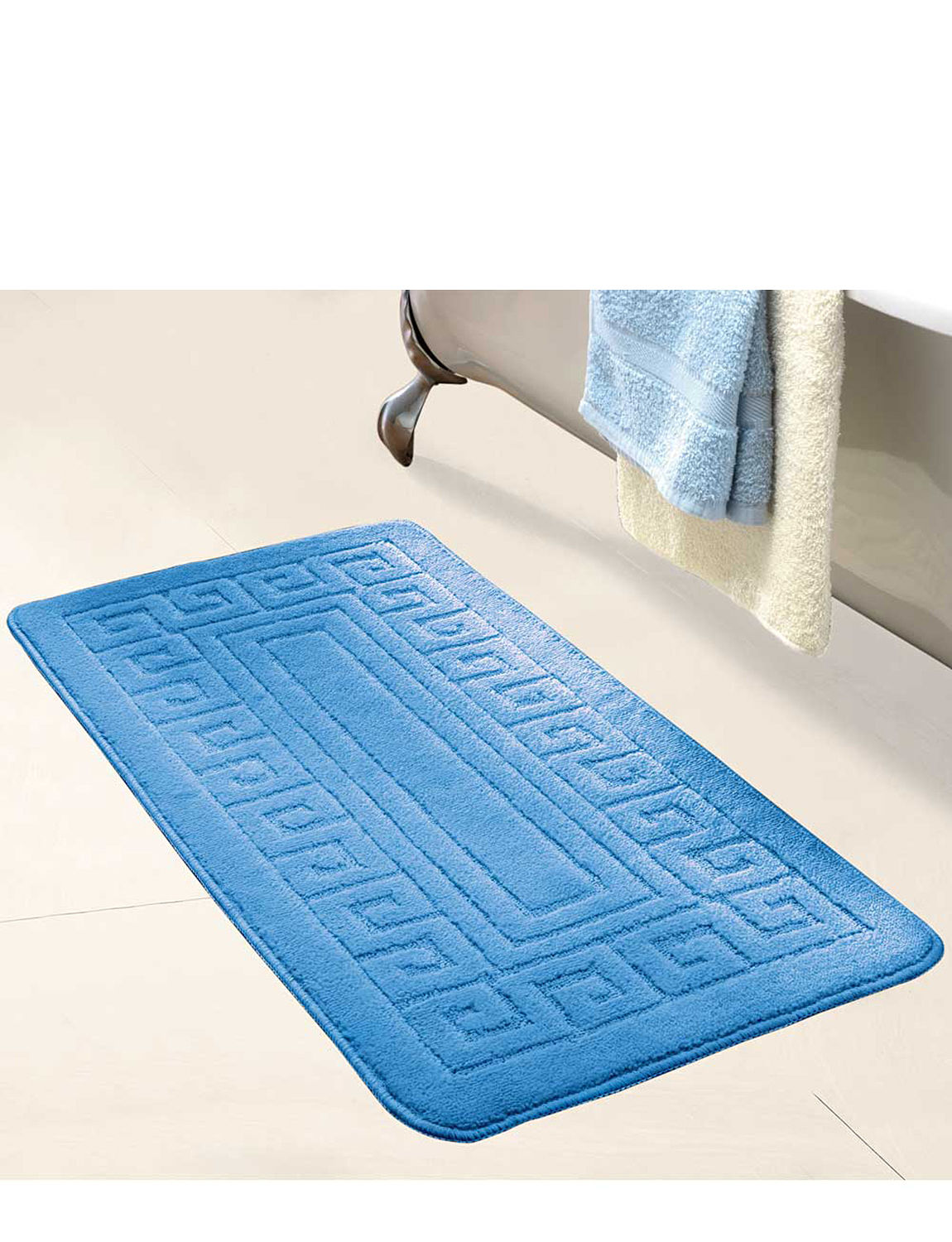 Greek Key Extra Long Bath Mat Home