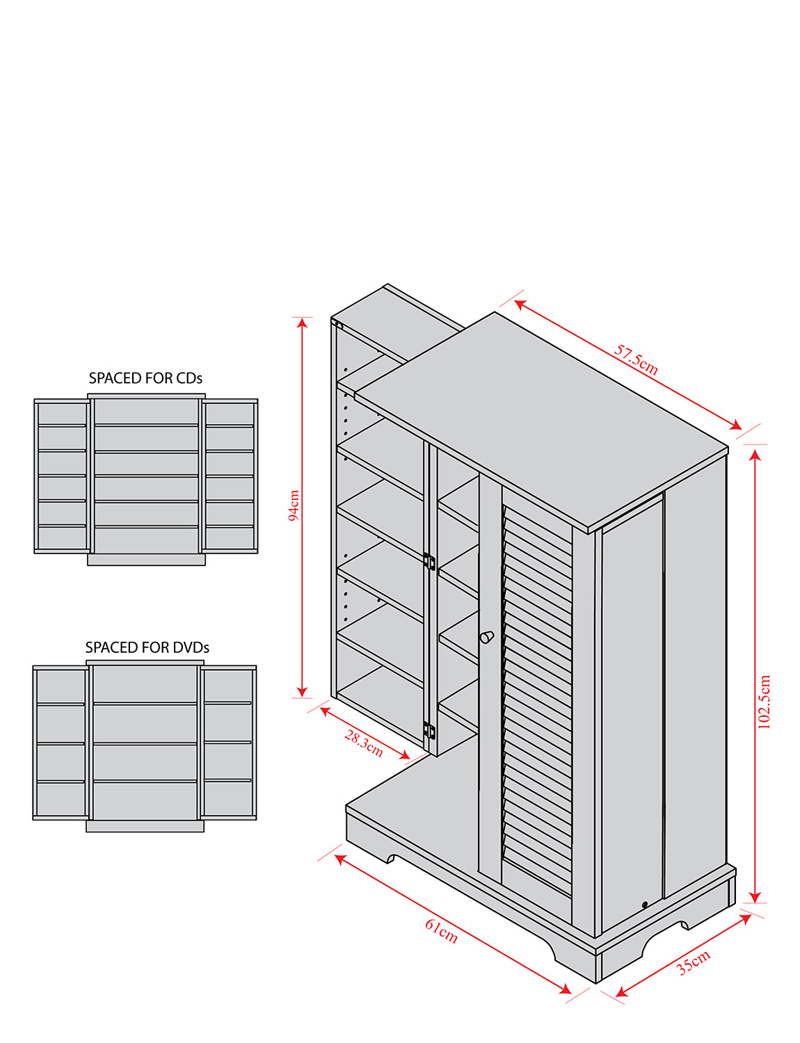 Deluxe Free Standing Media Storage Tv Stand Home Chums
