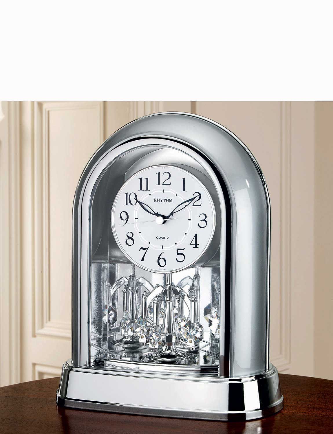 Silver And Chrome Swarovski Mantel Clock Chums