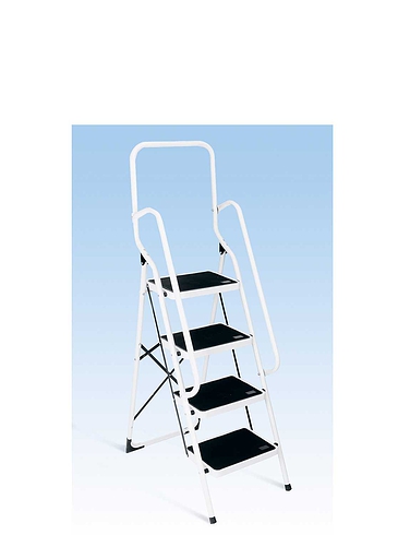 Four Step Ladder With Safety Rail
