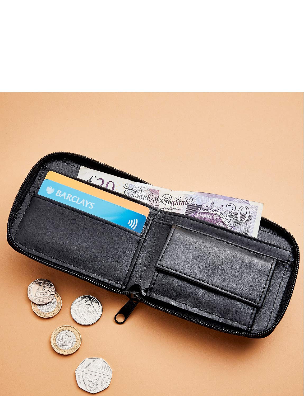 Real Leather Zip Wallet Chums