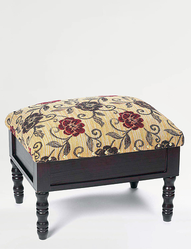 Padded Tapestry Storage Footstool