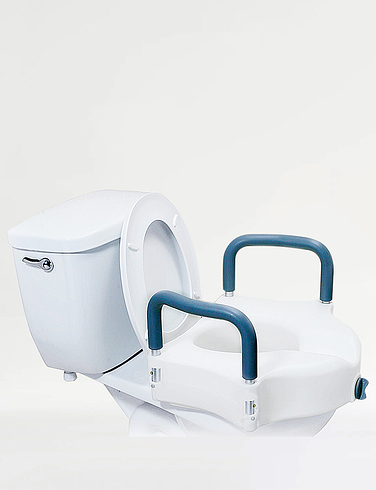 Elevated Toilet Seat with Armrests