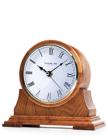 Wooden Barrel Mantle Clock - OAK