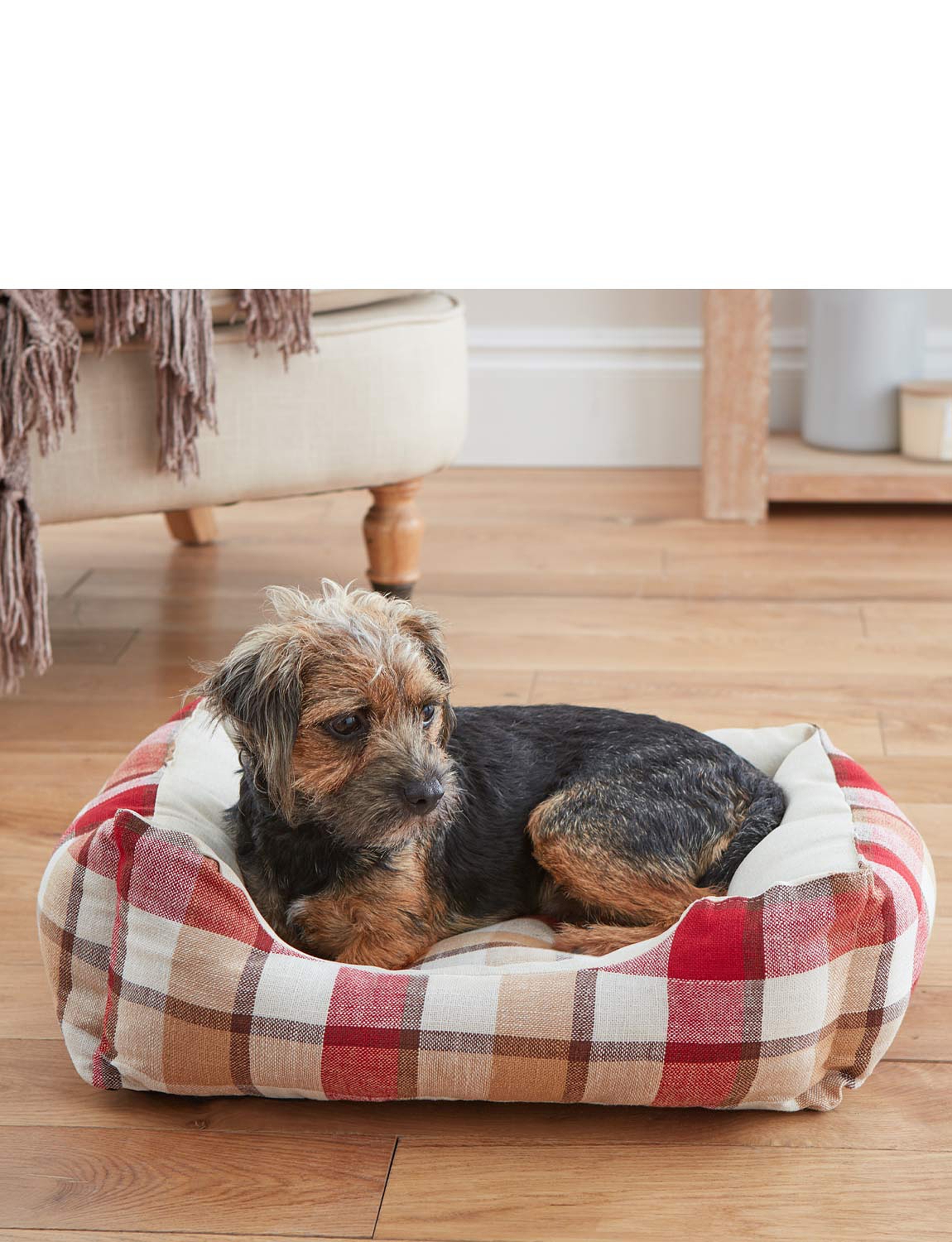 Tartan Padded Pet Bed Chums