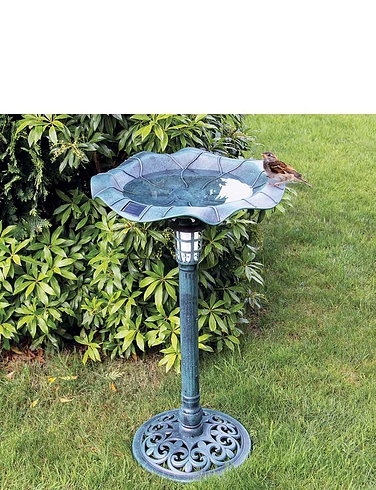 Solar Lighted Bird Bath