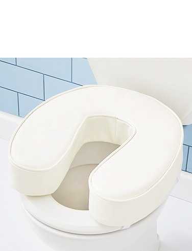 Padded Raised Toilet Seat - White