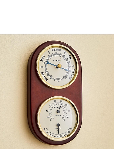 3 In 1 Barometer Thermometer and Hygrometer  - Mahogany