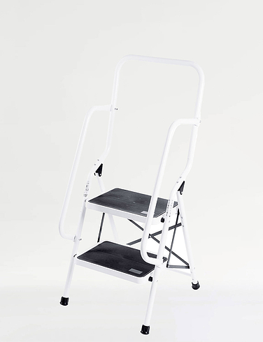 Two Step Ladder With Safety Rail