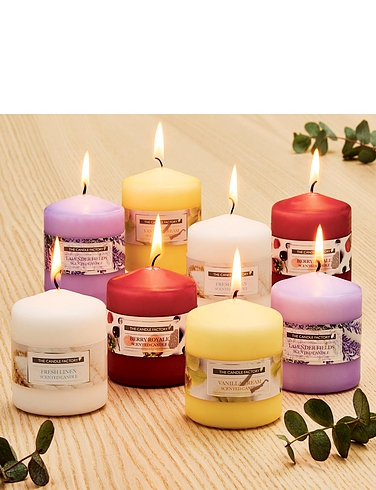 Set of Eight Scented Pillar Candles