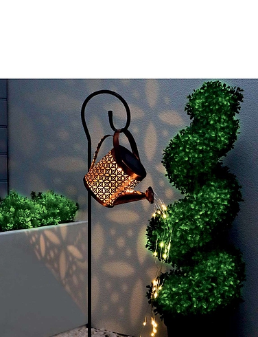 Solar Powered Watering Can With Lights