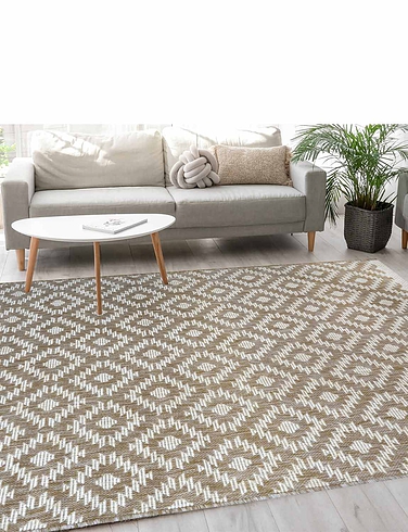 Indoor Outdoor Country Tile Flatweave Rug