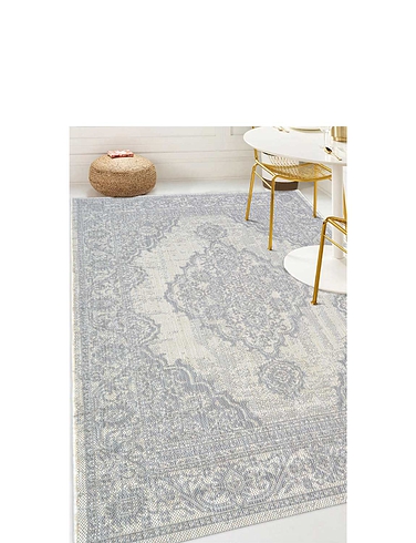 County Traditional Indoor Outdoor Flatweave Rug Larger Sizes