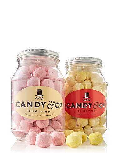 Strawberry and Lemon Bon Bon Set of 2 Traditional Sweet Jars