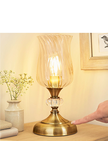 Fluted Glass Touch Lamp