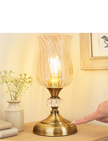 Fluted Glass Touch Lamp