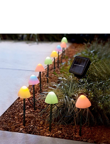10 Piece Solar Mushroom Lights