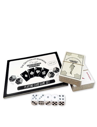 Playing Cards and Dice In A Tin