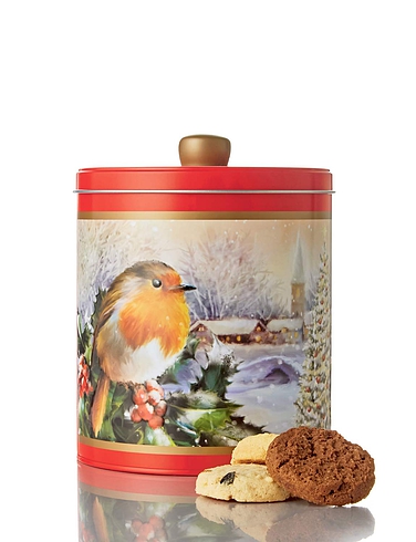 Embossed Robin Biscuit Tin