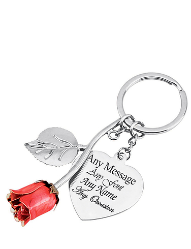 Silver Plated Rose Keyring