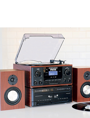 6 In 1 Full Function Music System With Book End Speakers