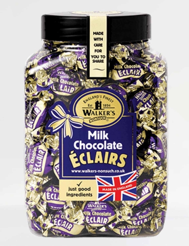 Walkers Chocolate Eclairs Sweet Jar