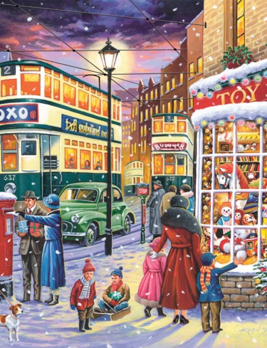 House of Puzzles Christmas Shopping 500 Piece Set of 4 Jigsaws