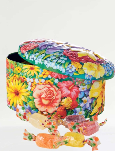 Fruit Softies English Garden Flowers Tin