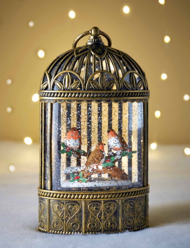 Bird Cage With Light and Glitter