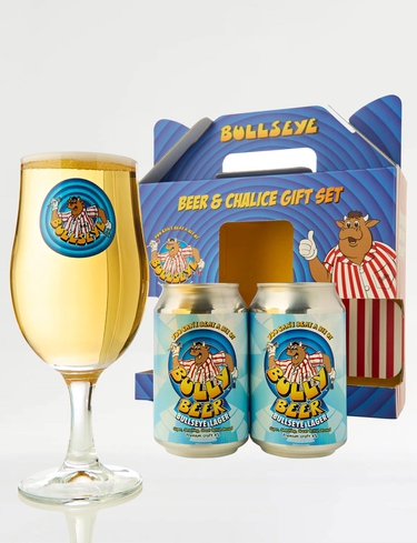 Bullseye Bully Beer and Glass Gift Set