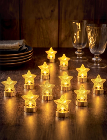 Set of 12 Battery Operated Magic Star Lights