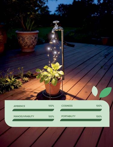 Solar Watering Tap With Cascade Lights