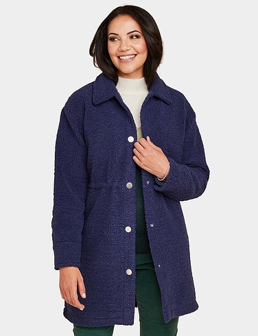 Boucle Popper Fastening Lined Jacket