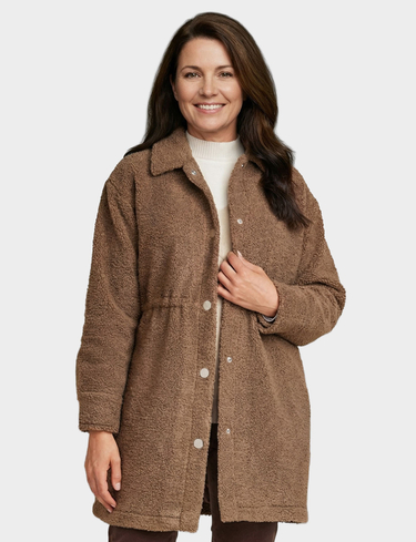 Amber Women's Boucle Popper Fastening Lined Jacket in Natural | Size: 16