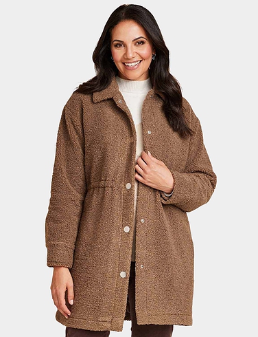 Boucle Popper Fastening Lined Jacket