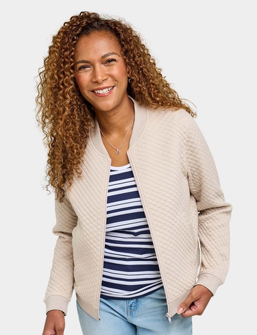 Mock Quilt Jersey Zip Jacket | Chums