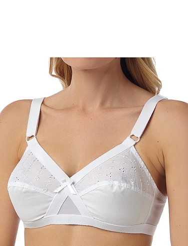 Marlon Embroidered Soft Cup Bra with Wide Straps
