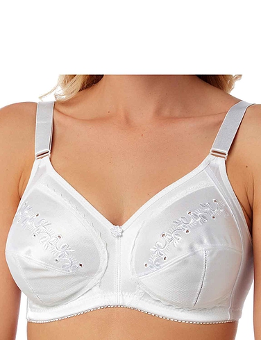Marlon Non Wired Soft Cup Bra With Embroidery Detail - White