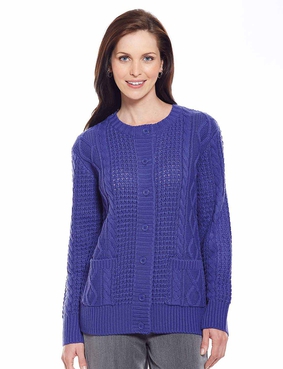 Ladies Classic Cable Cardigan