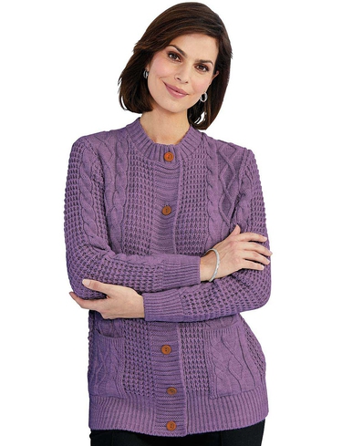 Ladies Classic Cable Cardigan