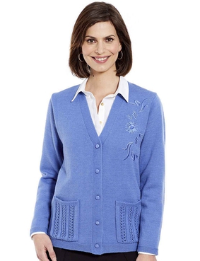 Ladies Embroidered Cardigan